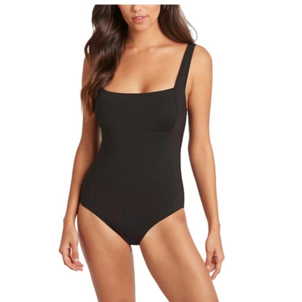 Elegant Black Women's One Piece Swimsuit